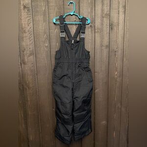 Lands End Black Insulated Ski Snow Pants Bibs Youth/Kids Size 6 EUC UNISEX
